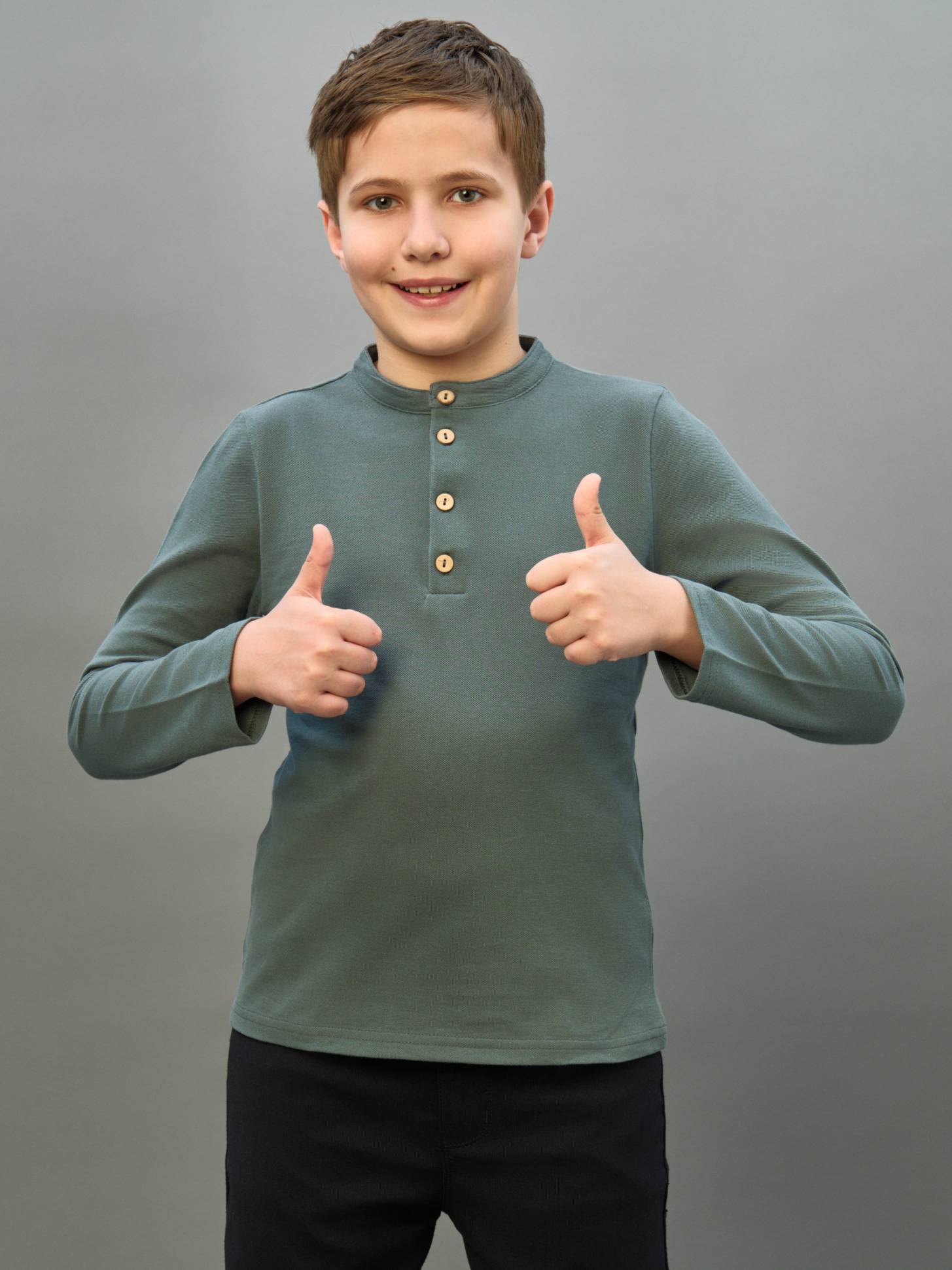 Поло с длинным рукавом 