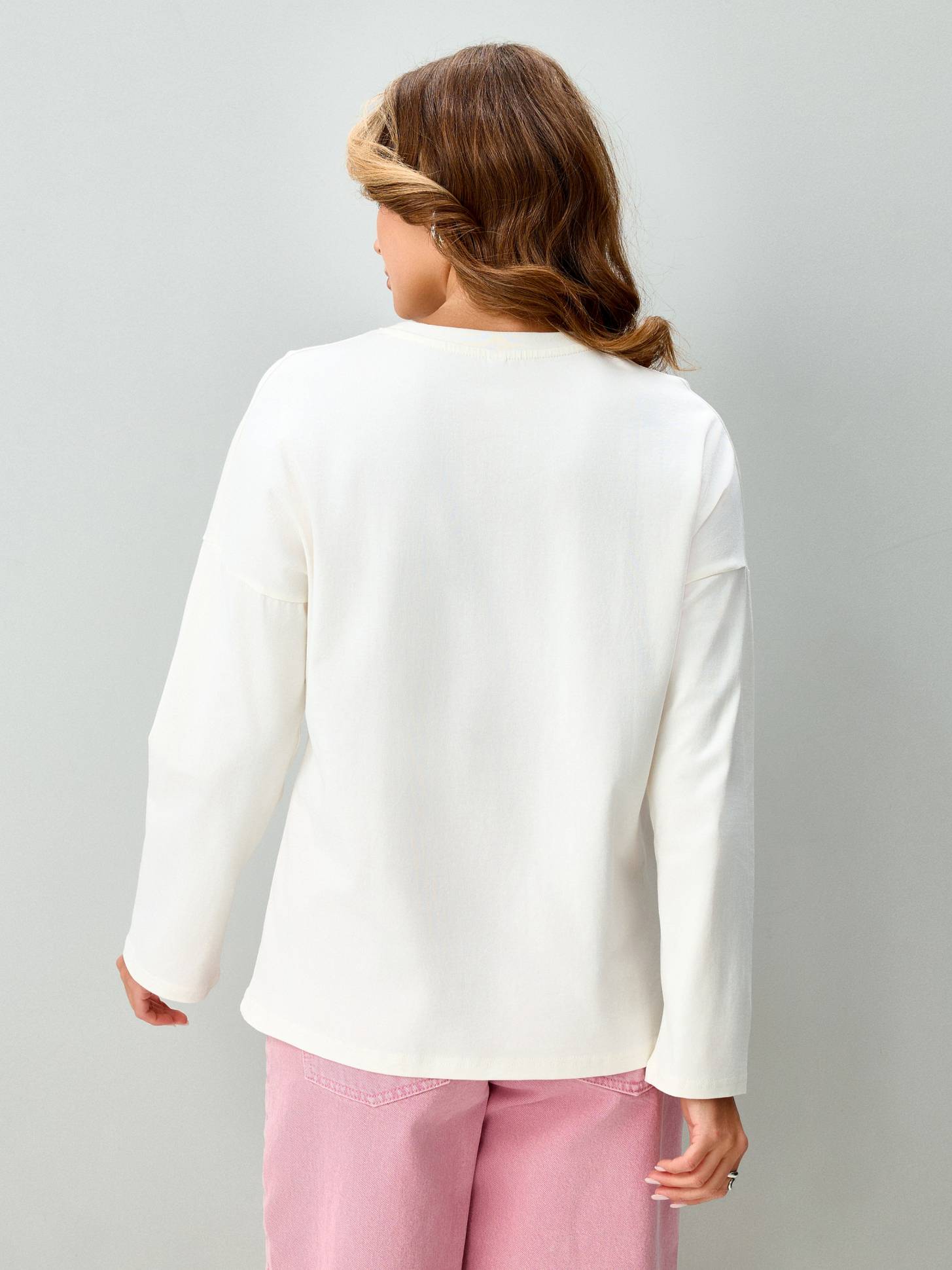Лонгслив оверсайз базовый однотонный