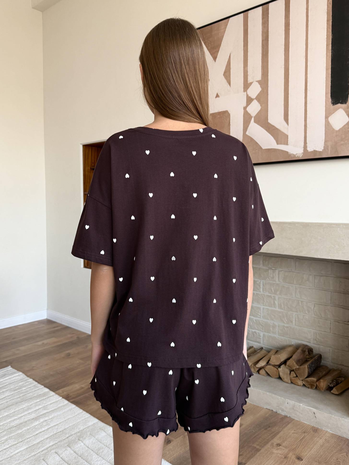Пижама с футболкой оверсайз хлопок 